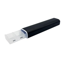 EZY DOSE Slide Pill Organizer, Stylish BPA-Free Medication Storage Case with Durable BPA-Free Plastic with Aluminum Exterior, Large 7-Day Weekly Compartments, Tablets, Vitamins, Compact, 9-Inch, Black