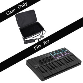 worfty Case for M-VAVE 25 Key USB MIDI Keyboard Controller - Travel Protective Carrying Storage Bag (Black)