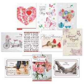 Celebrating Love Wedding and Anniversary Cards Value Pack - Set of 20 (10 Designs), Large 5" x 7", Wedding with Sentiments Inside