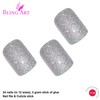 False Nails Bling Art Silver Gel French Squoval 24 Fake