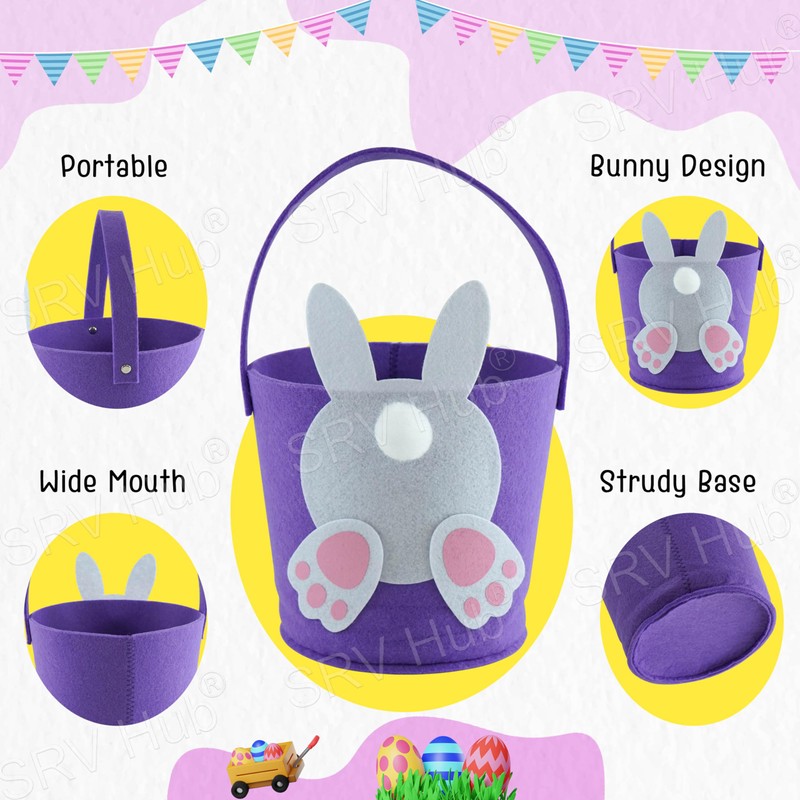 2Pcs Easter Surprise Eggs Buckets for Child | Reusable Easter