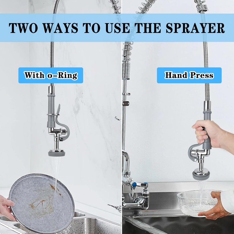 Pre Rinse Spray Valve with Stainless Hose 44inch Flexible Commercial