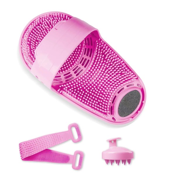 Silicone Shower Foot Scrubber, Shower Body Scrubber and Hair Scalp