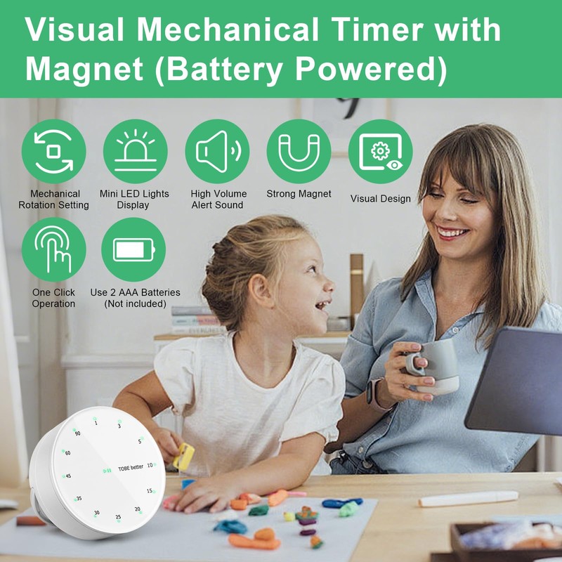 Visual Timer for Children, 90 Minute Countdown Timer LED for