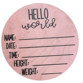 Silva lining designing Baby Shower Sign, Newborn Girl Nursery Decor, Wood round, Girls decorative, Home Decor for Baby Girl, Newborn Gift (Birth Stats-Pink Posy)