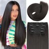 LRSICAL Clip in Hair Extensions Long Straight Hairpieces 22 Inch