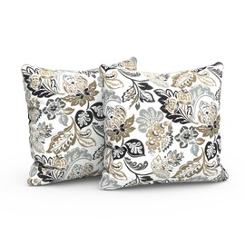 LVTXIII Outdoor Throw Pillows 18x18 Patio Waterproof Square Pillows with Piping Fade Resistant Accent Pillow for Spring Summer Garden Decoration, Set of 2, Dailey Tan