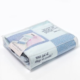 COMFORT IN THE WORD ® Embroidered Scripture Baby Quilt, Blue