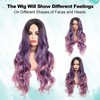 WIGNEE 26 Inches Purple Wig Dark Root to Purple and