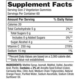 Spring Valley Zero Sugar Vitamin C Gummies Dietary Supplement, 250 mg, 120 Count +Better Guide Vitamins Supplements