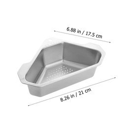 Stainless Steel Corner Sink Strainer Punch- Kitchen Sink Hanging Drain Rack Sponge Holder for Scrubbers Soap Bar Bathroom
