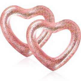 2 Anillos de Natación Inflables Flotador de Piscina de Corazón Tubo de Tumbonas Flotantes para Piscina de Despedida de Soltera de 47.3 x 39.4 Pulgadas Anillo de Natación de Verano en Forma de Corazón
