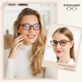 EYEGUARD Blue Light Reading Glasses 4 Pack Fashion Spring Hinge Readers for Women Computer Eyeglasses