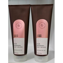 BathBody Coco Shea Rich Moisture Body Wash, Cocoa and Shea Butter, 10 fl oz, Pack of 2