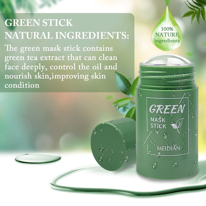 Green Tea Purifying Clay Stick Mask, Face Moisturises Oil Control,
