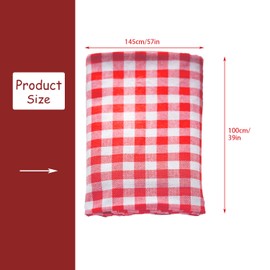 Rumyve Red and White Checkered Table Cloth,Washable Check Fabric Tablecover,Plaid Decoration Tablecloth for Outdoor Picnic Kitchen Home Party Birthday Parties Festivals