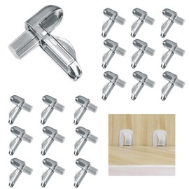 AUXBC 5mm/0.19" Clear Shelf Pins, Shelf Support Pegs, Cabinet Closet Shelving Glass Clamp, Replacement Fixing Locking Plate Brackets for Cabinet Furniture Kitchen Bookcase Closet, 30pcs