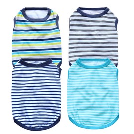 SVVOOD 4PCS Dog Clothes for Small Dogs Boy, Printed Puppy Clothes for Chihuahua Yorkies Bulldog Clothes for Medium Dogs Boy Jersey Summer Sweatshirt Vest Pet Outfits Dog Cats Shirts, L