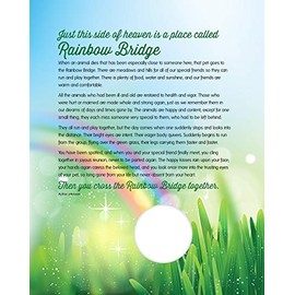 Soapbox Studio Rainbow Bridge Keepsake, Pet Sympathy Print with Photo Opening for Dog, Cat, Horse or Any Pet Loss, 8"x10"