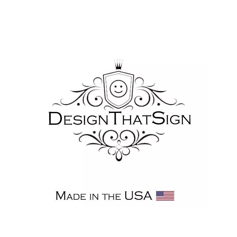 DesignThatSign Waving US American Flag Custom Curb Number Self Adhesive