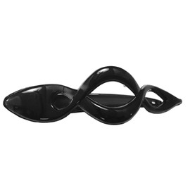 Parcelona French Twist Style Black Large Salon Hinge Hair Updo Clip Side Slidein Secure Grip Clamp (Black)
