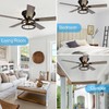 Breezary 52 Inch Flush Mount Farmhouse Rustic Ceiling Fan with