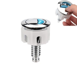 1Pcs Toilet Flush Button, Round Head Dual Toilet Push Button, Cistern Flush Replacement, Toilet Push Button Flush Replacement Compatible with Ideal Cistern Tank Toilet Flush System