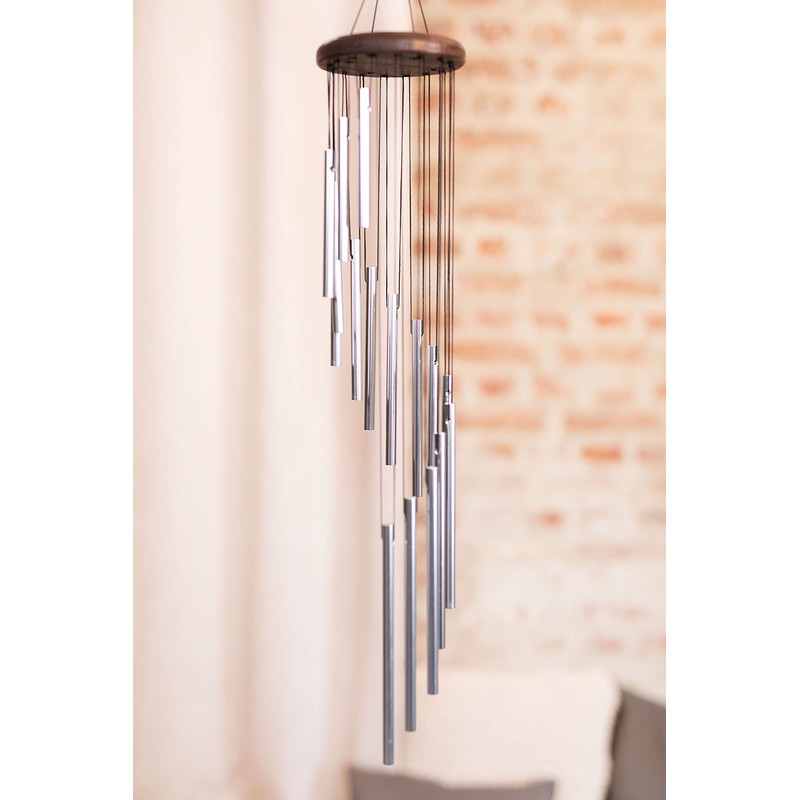 Sonic Energy Spiral Chime - 73cm Silver - Metallic Wind