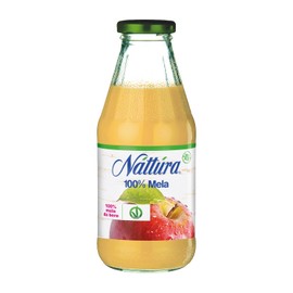 NATTURA Succo di Mela Bio, Succo di Frutta Senza Zucchero con 100% Mele Biologiche, Ricco di Antiossidanti, Vegan, 500 ml
