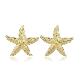 Boho Starfish Earrings for Women Sea Shell Earrings Asymmetrical Starfish Earrings Gold Starfish Stud Earrings Beach Earrings for Women Jewelry Gifts (Starfish Stud)