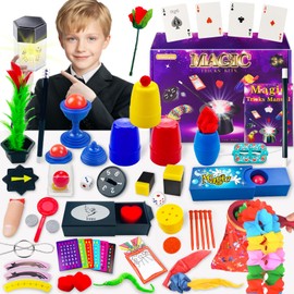 Mekkyes Magic Box - 80+ Magic Tricks Set for Children with Wand and Novelty Magic Props, Incredible Learn Easy Magic Tricks and Illusions, Gifts for Children from 3-12 Years