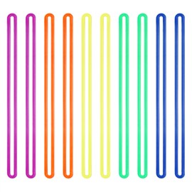 Mini Skater 5.6 Inch Plastic Travel Luggage Name Tag Loop Straps for Bag Tags ID Card Badge Holders, 10Pcs (Colorful)