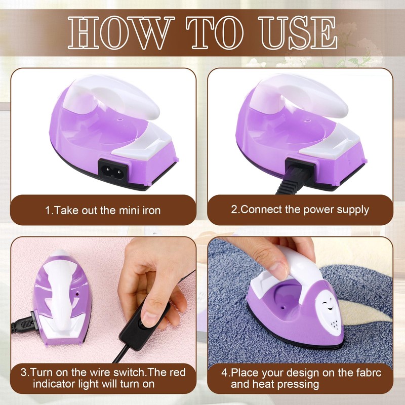 Zhehao 8 Pcs Mini Craft Iron Small Heat Press 3.39