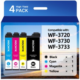INSCMYK Remanufactured for 702XL Ink Cartridges for Epson WF-3720 Printer