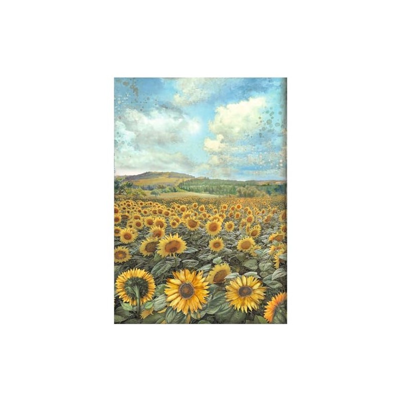 Stamperia A4 Rice Paper Sunflower Art Landscape, Multicolour, One Size