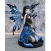 Ebros Blue Celestial Witch Fairy Cradling A Mystical Black Cat