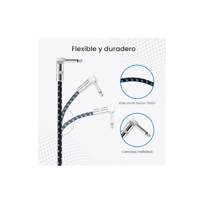 Paquete de 3 cables de conexión de guitarra de 6