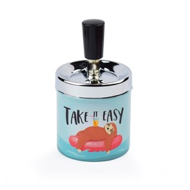 Legami - Posacenere con Pulsante, antiodore, Ø 7 cm, Take it Easy, Tema Sloth