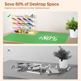 BEYGORM Acrylic Vertical Marker Organizer for 200 Markers,Angled Pen Holders Desktop Organization,Clear Large Stationary Pencil Holder for Desk,Art Supply Storage Organizers for School Supplie