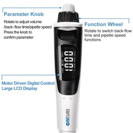 Electric Single Channel Pipette Laboratory Micropipette Adjustable Volume Pipettors 0.5-10μL…