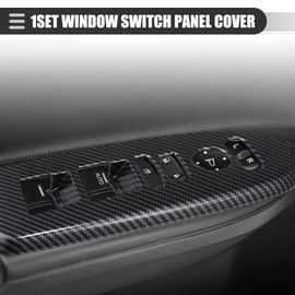 X AUTOHAUX Car Window Switch Panel Cover Trim, Door Window Control Panel Cover, for Honda CRV 2017-2022, ABS, Carbon Fiber Pattern Black, 1 Set