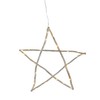 Lights4fun 50 Micro LED Star Window Decoration Wooden Warm White