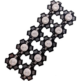 TOPXCDZ 10pcs 3W UV Purple LED Ultraviolet Bulbs Lamp Chips 365nm 375nm 385nm 395nm 405nm 420nm 3W High Power Light (3W 365NM with 20MM PCB)