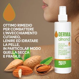 Derma Health - Süßmandelöl, 100 % natürlich, für Körper und Gesicht, beruhigende Wirkung gegen Hautunreinheiten und Hautrötungen, hilft bei der Regeneration trockener Haut - 250 ml - x2