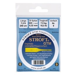 STROFT GTM Fly Leader Drawn Leader 7.5 ft / 240 cm All Thicknesses (0.32 mm - 02X)