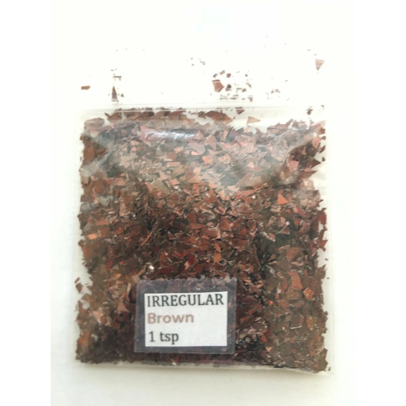 Baby Emma Solvent Resistant IRREGULAR shape Glitter (BROWN) Nail Art