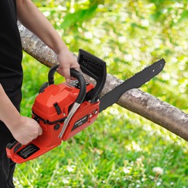 JAYGOVAN 20'' Gas Chainsaw 58CC Gasoline Powered Chainsaws 3.6HP Power Chain Saws Portable Handheld Cordless Petrol Chain Saws for Forest Cutting Trees, Wood, Garden and Farm Use-Easy to Installation