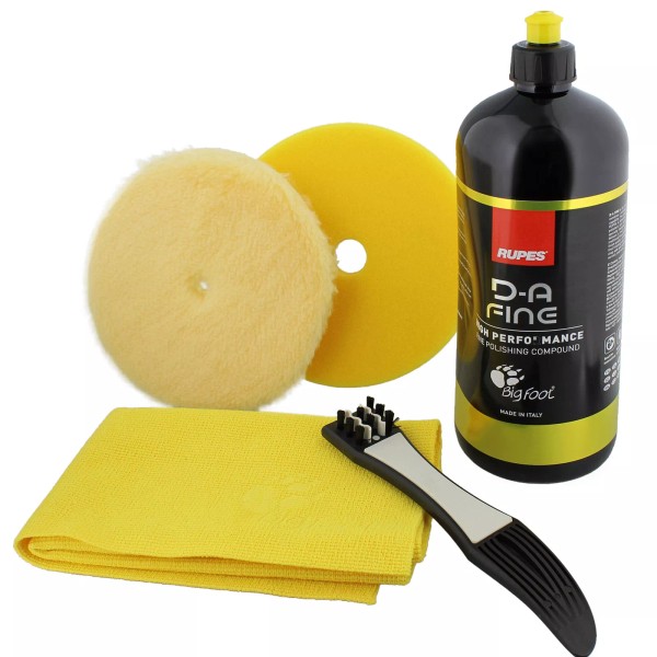 RUPES Fine Car Polisher Buffing Kit 6in Wool Buffer Polisher