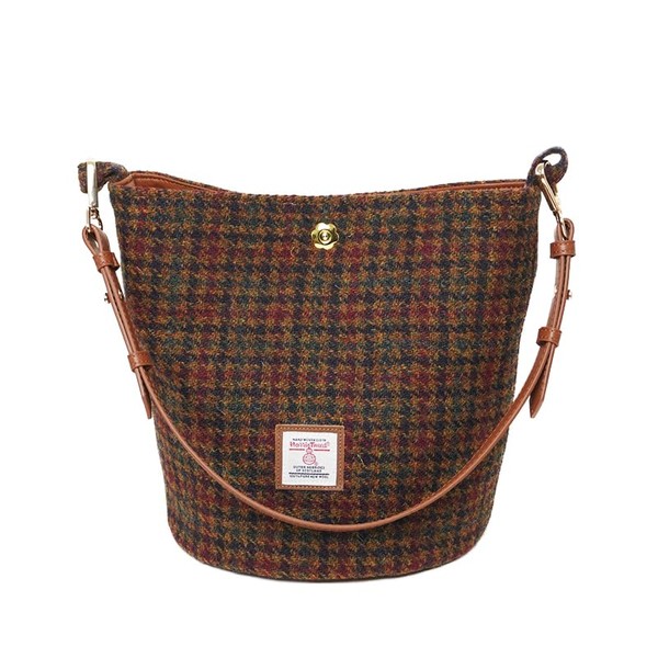 Harris Tweed Bucket Bag Shoulder Bag Handbag for Women with