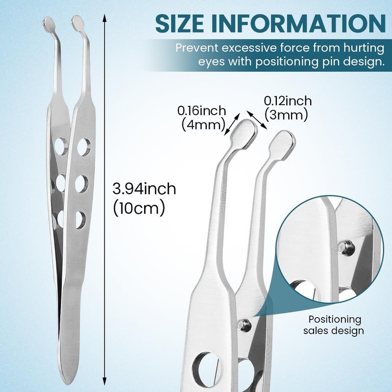 Meibomian Gland Expressor, Stainless Steel Eyelid Massage Tweezer with Positioning